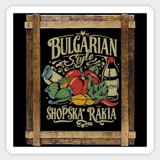 Bulgarian Style: Shopska Salad Rakia Drink Sticker